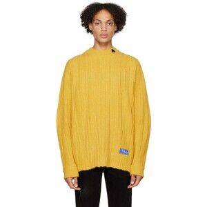 Ader Error Unisex Alpaca Heavy Knit Sweater Jumper Sz A2 2022 Fall Winter Yellow